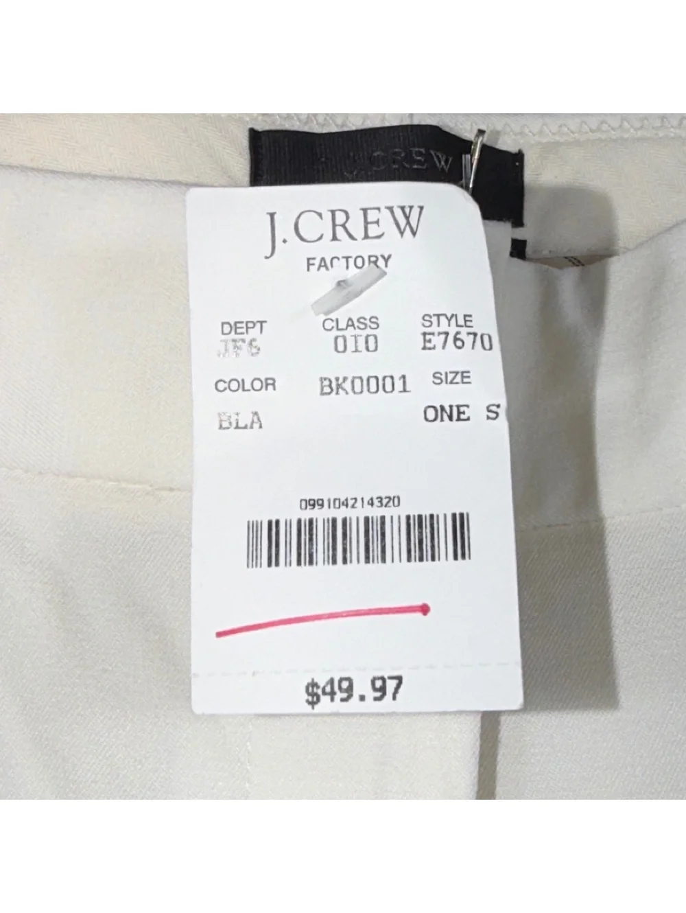 NWT J.Crew Factory Stretch Cotton White Straight Leg Pants Women’s Size 6T Tall